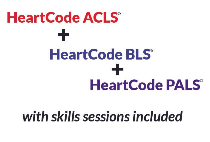 HeartCode Gold BLS, ACLS, PALS Bundle - Online AHA HeartCode Courses with Skills Sessions Included