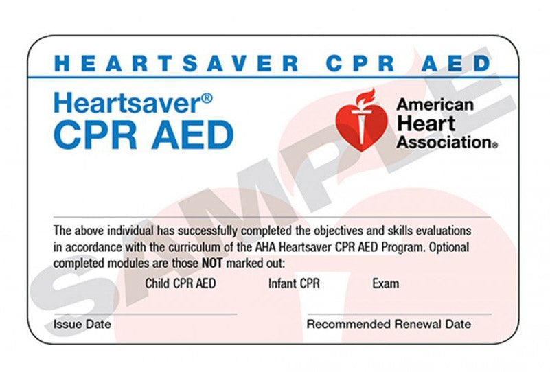Heartsaver CPR AED Skills Session (ONLY for students who have completed online HeartCode)